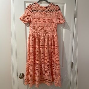 Boohoo Crochet Lace Midi Dress